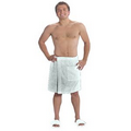 Men's Terry Velour 20" Spa Towel Wrap (White Embroidered)